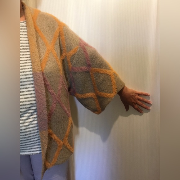 Kori America - Kimono Cardigan Sweater - Beige, Orange, Dusty Lavender - XL - Picture 8 of 9